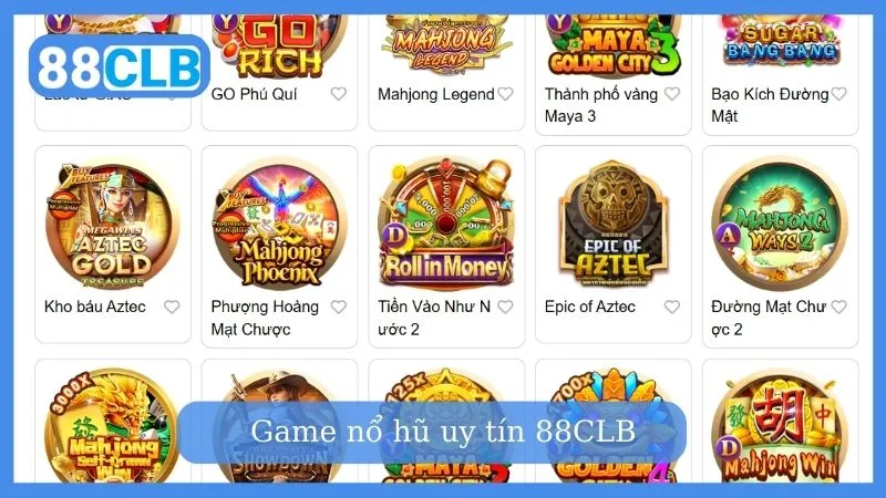 Kho game nổ hũ uy tín hấp dẫn tại 88CLB